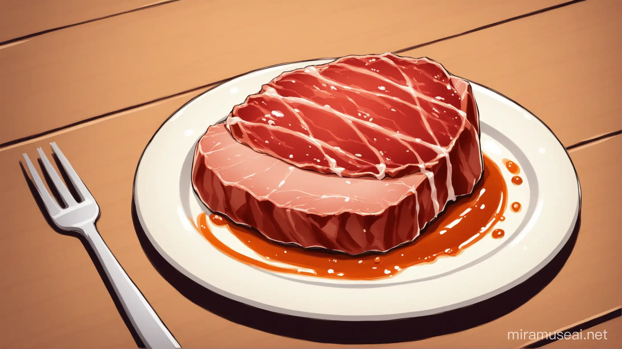 мясо лежит на тарелке