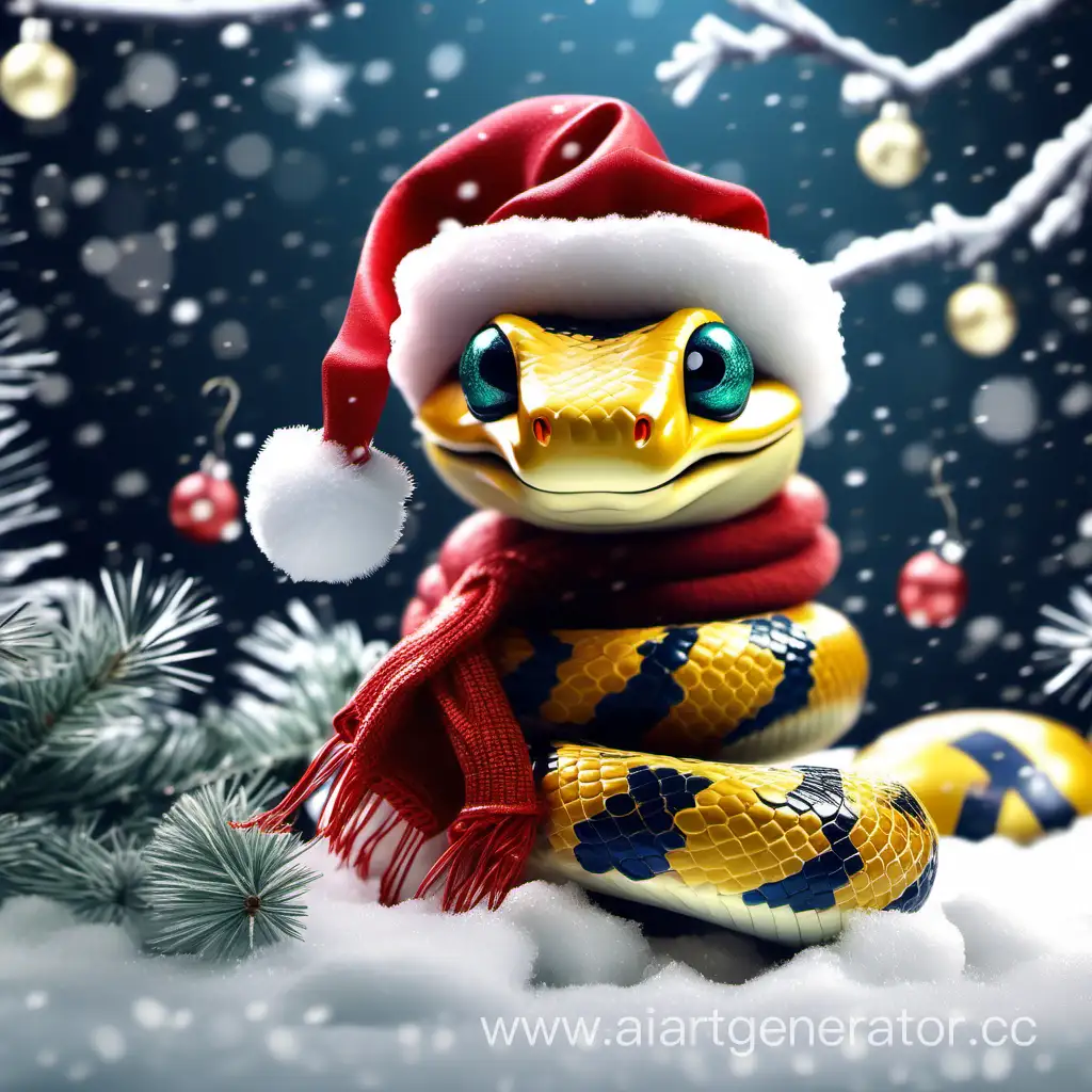 Cheerful-Christmas-Snake-in-Snowy-Festive-Setting