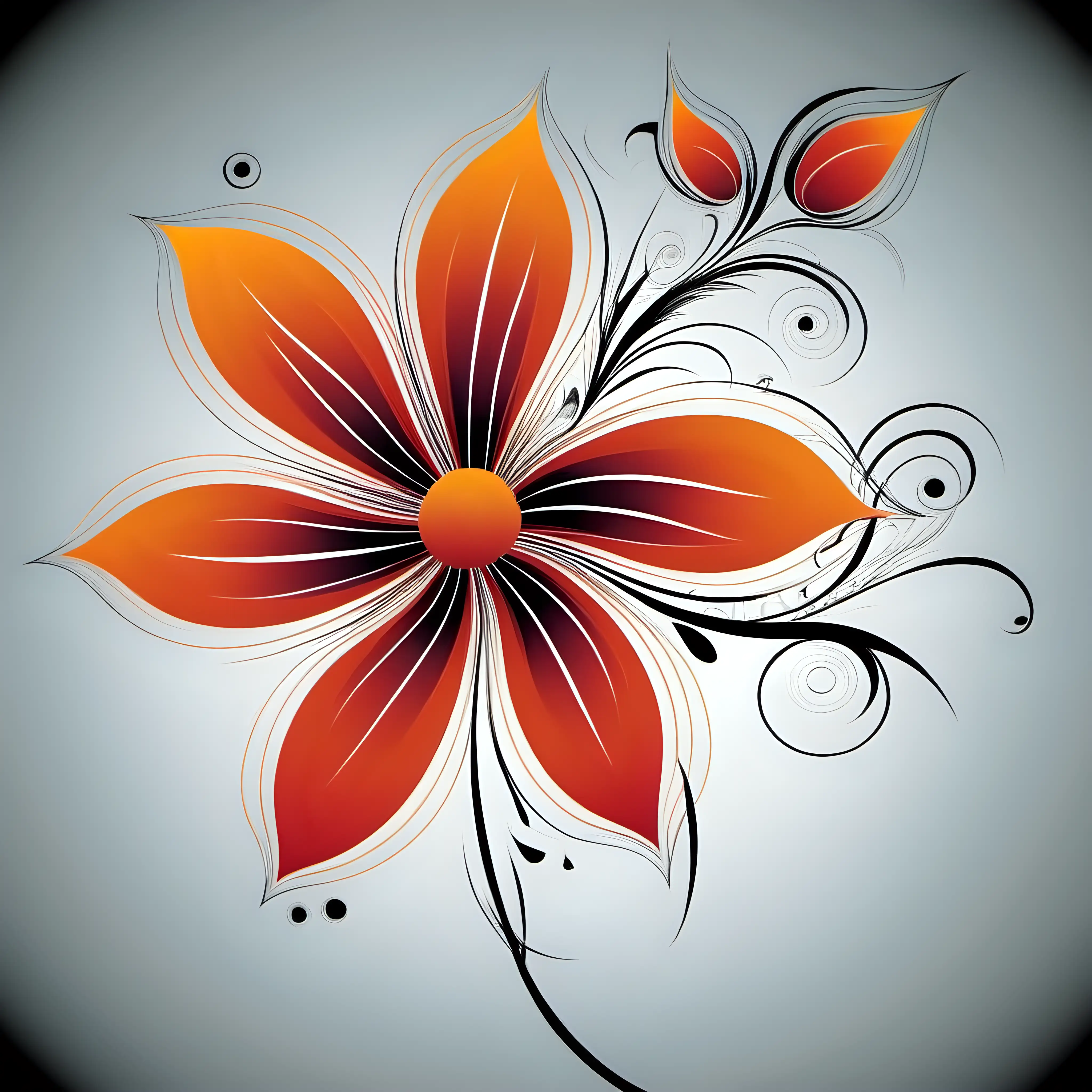 Stylish Vector Abstraction of a Flower