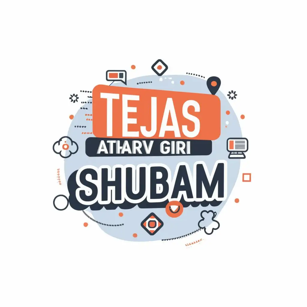 logo, TAGS, with the text "Tejas Atharv Giri Shubham", typography, be used in Technology industry