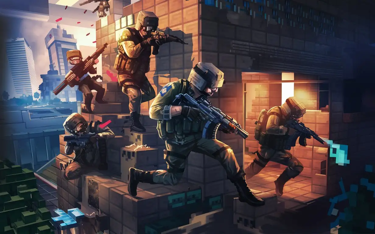 Special-Forces-Storming-Minecraft-Building