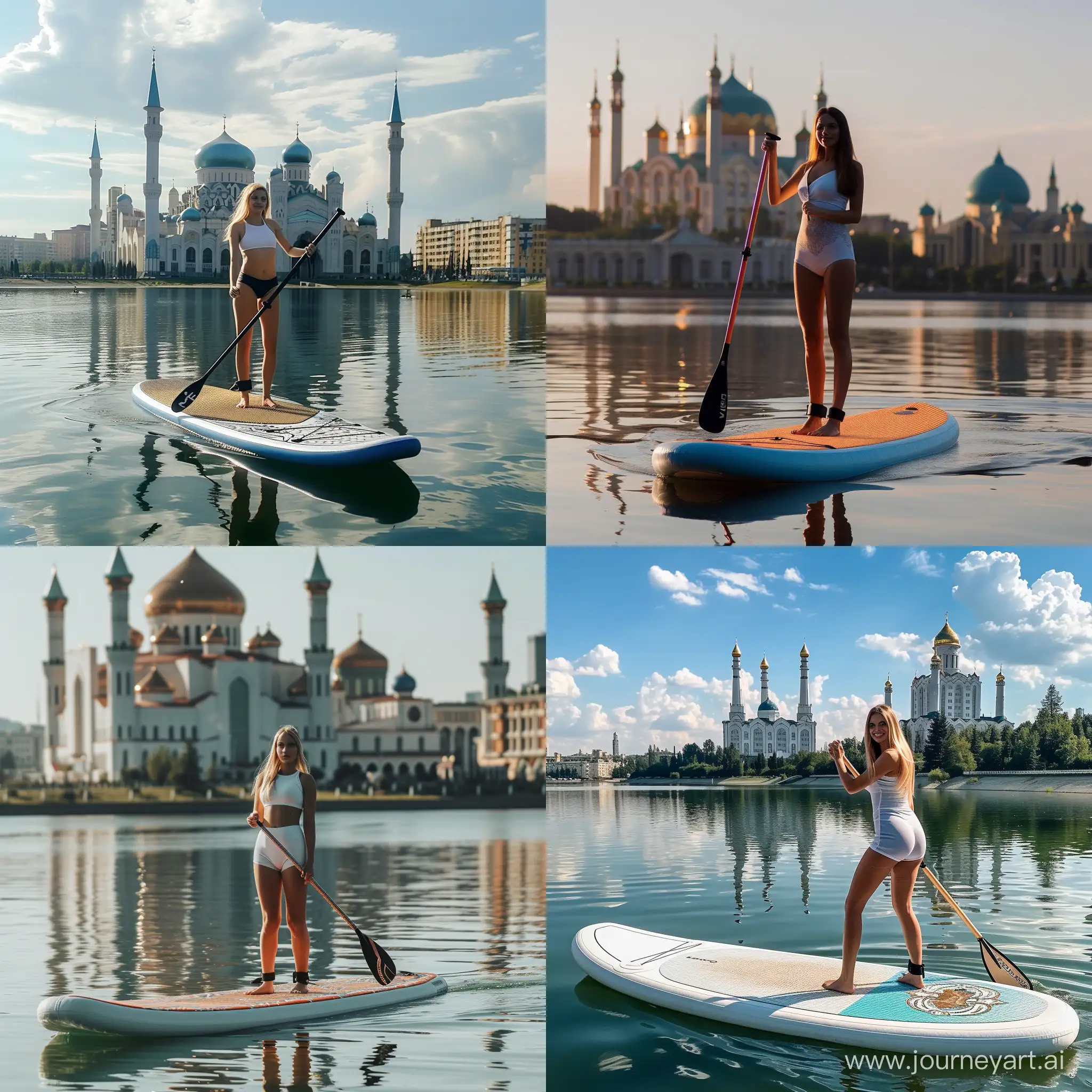 Graceful-Girl-StandUp-Paddleboarding-on-Kazan-City-Lake