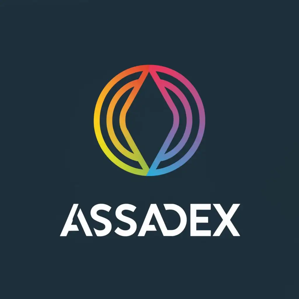 a logo design,with the text "asadex", main symbol:circle triangle,Minimalistic,clear background