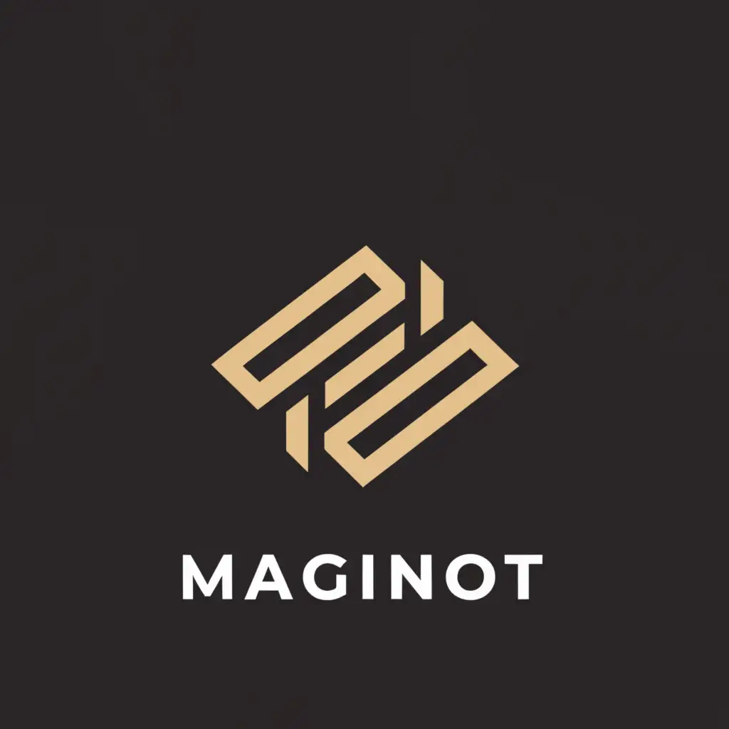 a logo design,with the text "Maginot", main symbol:Three cartridges,complex,clear background