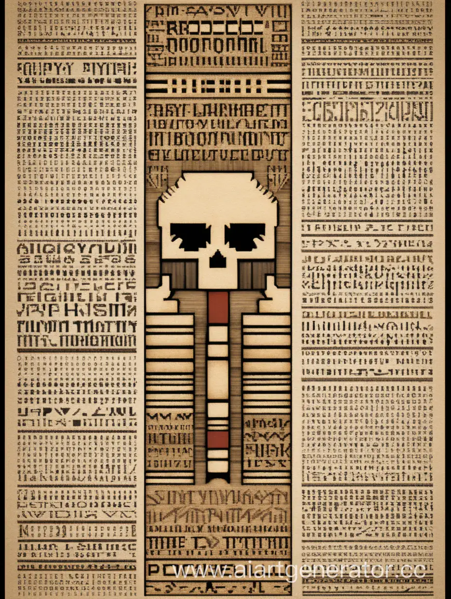 шрифтовой плакат, посвященный шрифту Papyrus Pixel