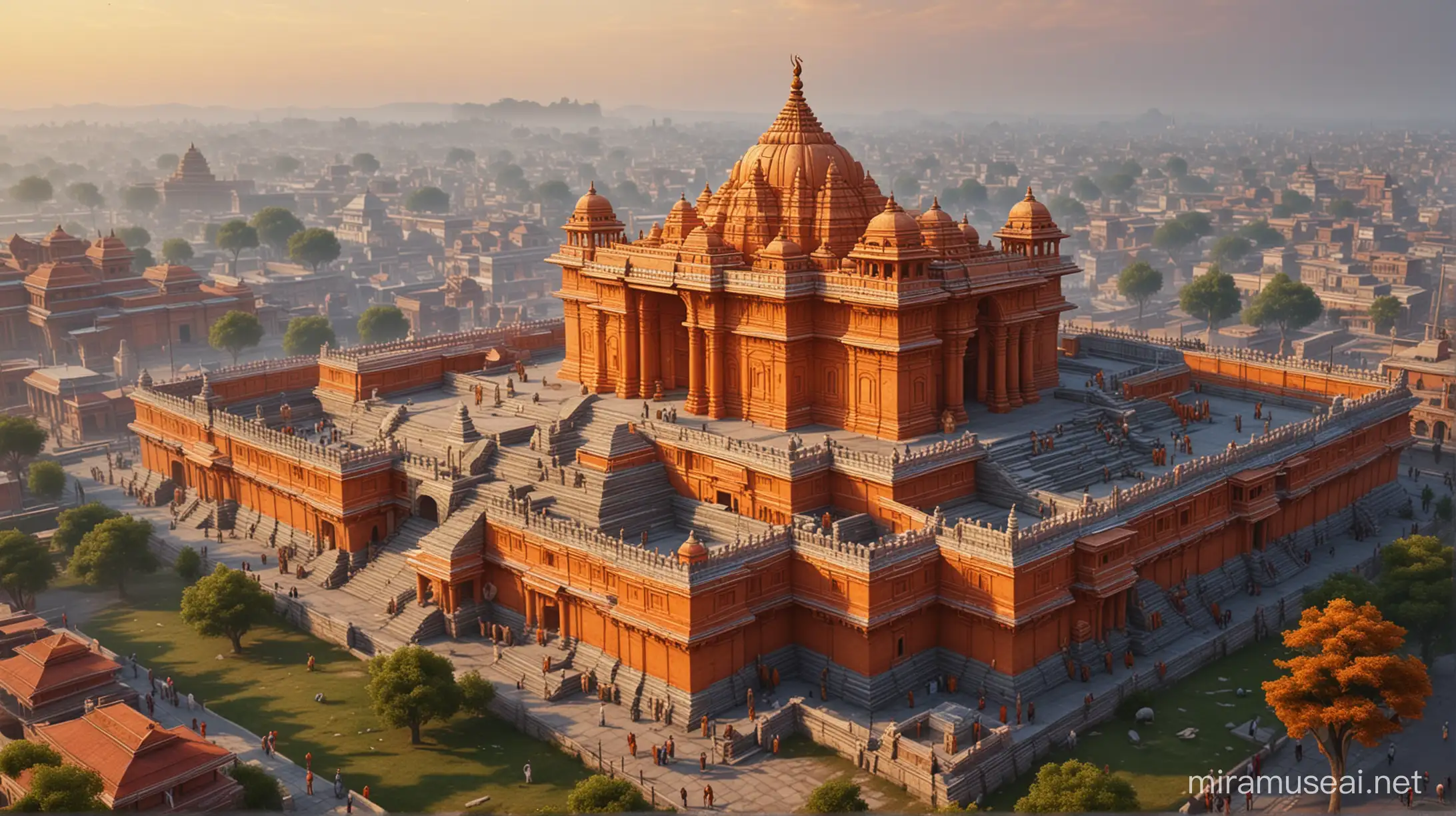 Ultra Realistic Ayodhya Ram Mandir Image Vivid Colors and Impressive Detailing