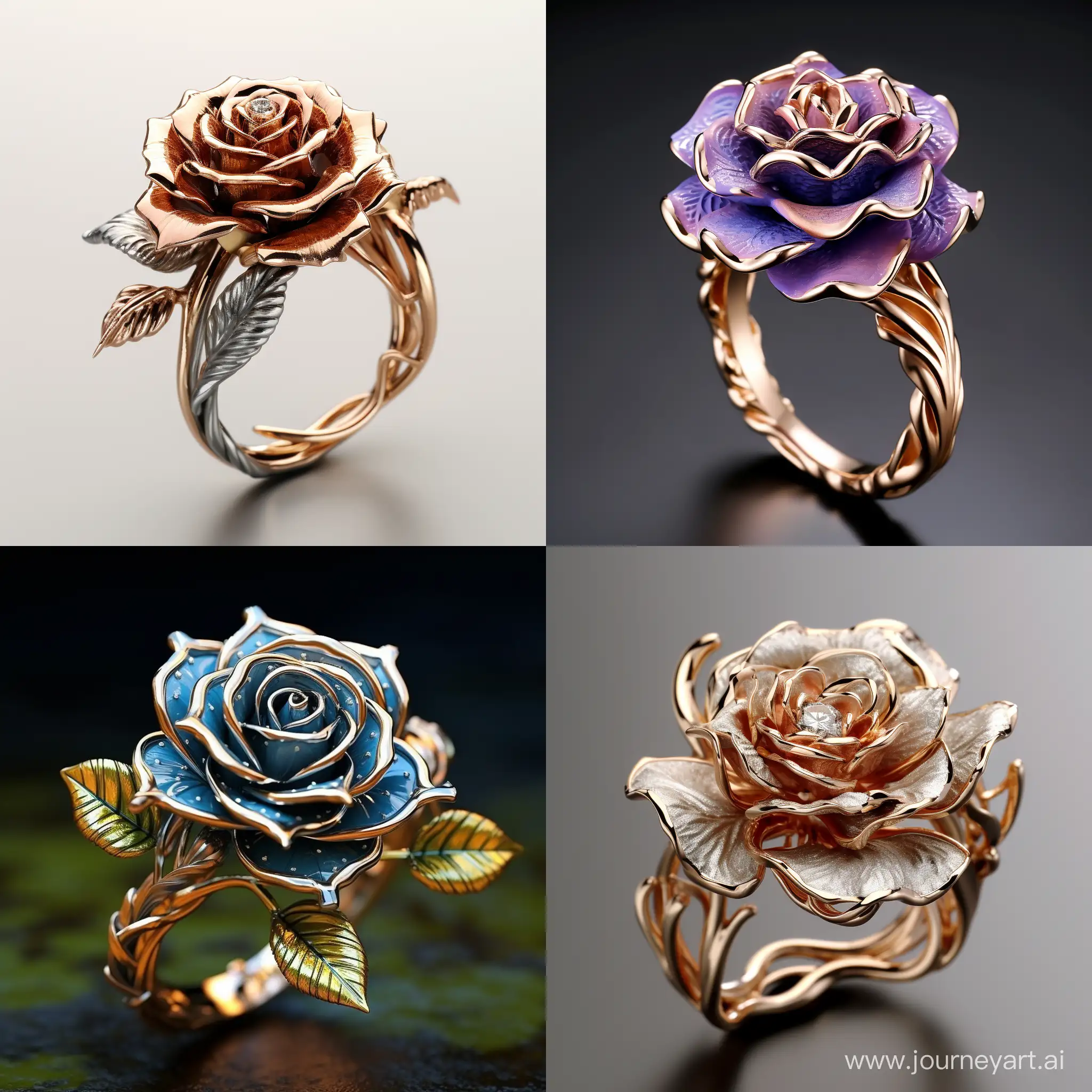 3d flower ring