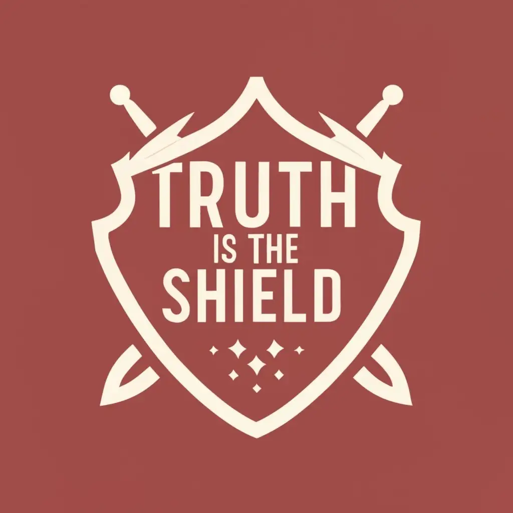 logo, Shield with swords, with the text "Truth is the Shield", typography, be used in Education industry