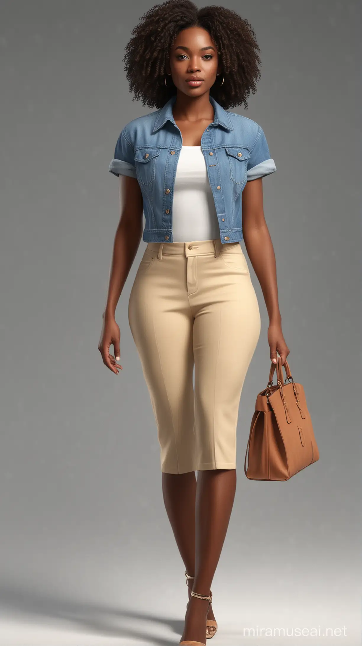 Stylish African American Women in Trendy Outfits Realistic Fashion Portraits