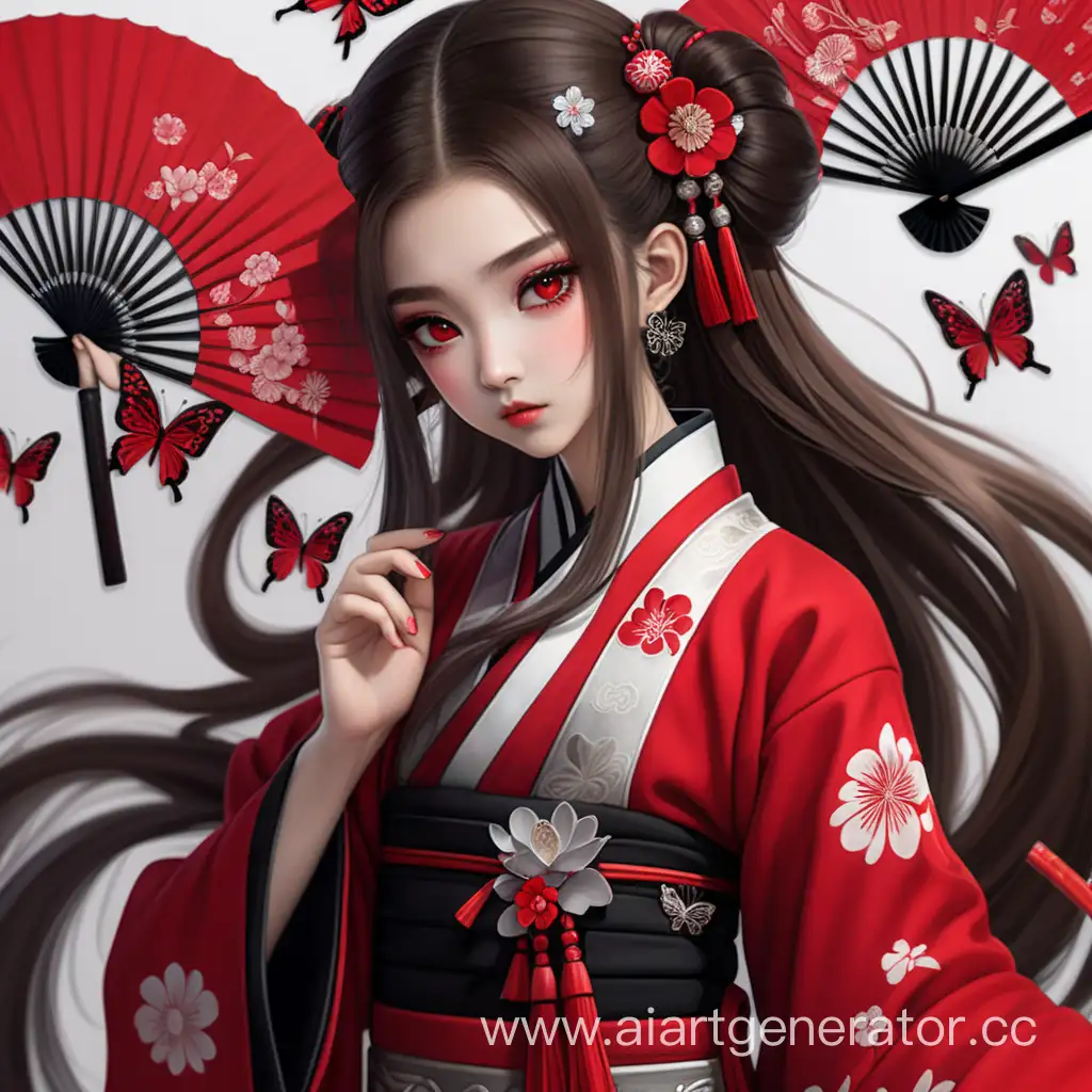 Elegant-Chinese-Warrior-Girl-with-Licorice-Flower-Fan