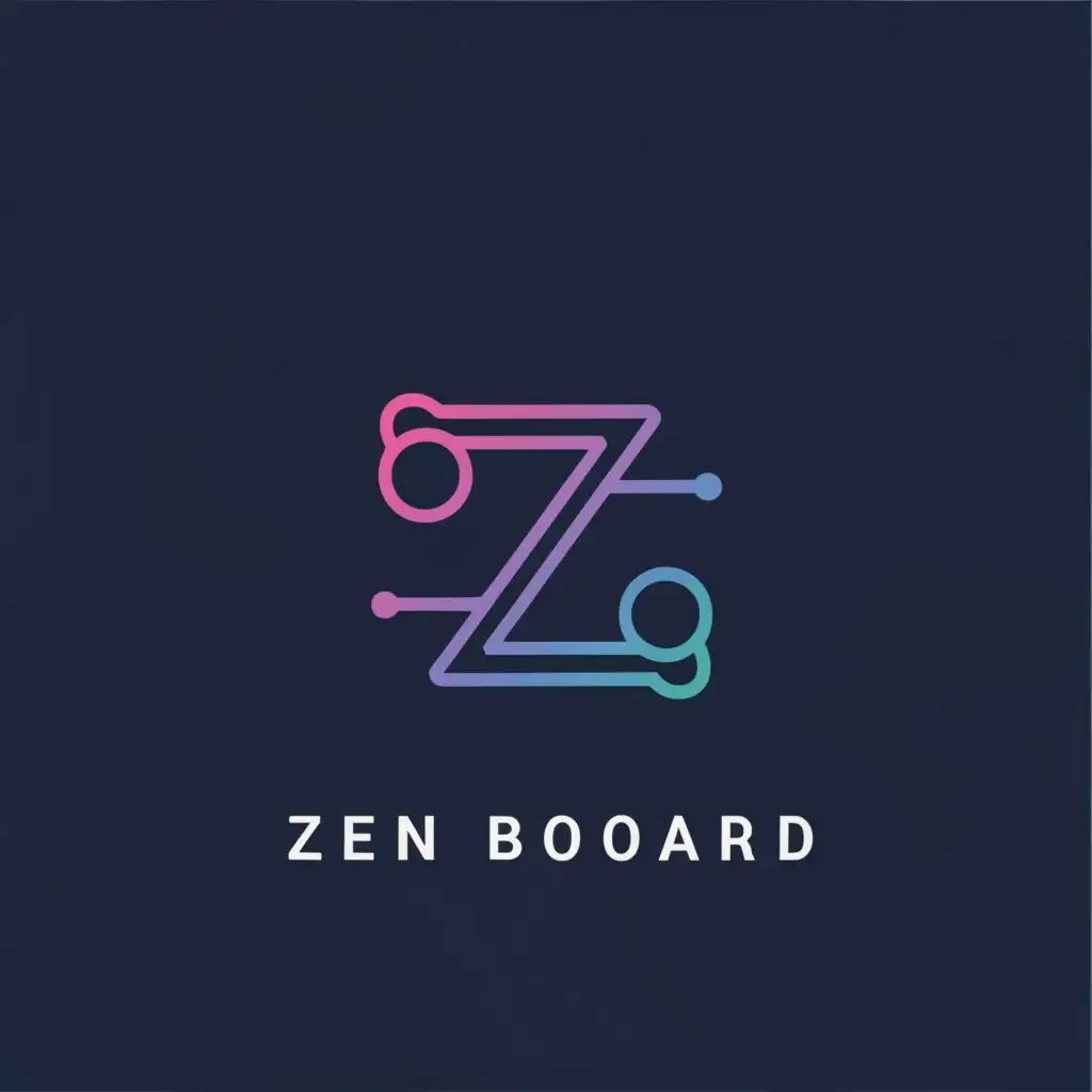 logo, Z, with the text "ZenBoard", typography, be used in Technology industry
