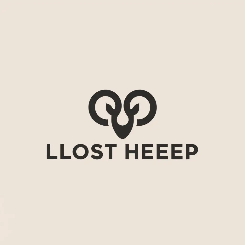a logo design,with the text "Lost Sheep", main symbol:Goat,Minimalistic,clear background