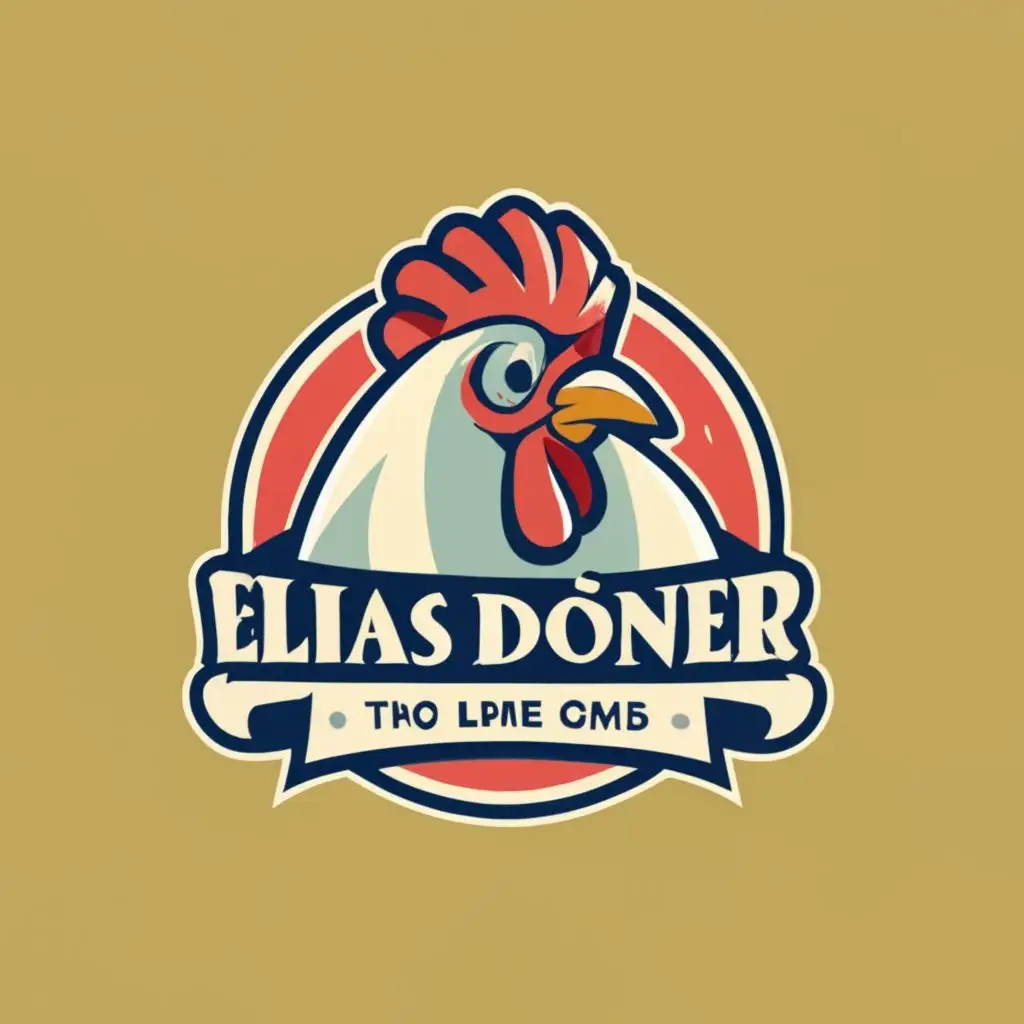 logo, chicken head, with the text "Elias Döner", typography, be used in Restaurant industry