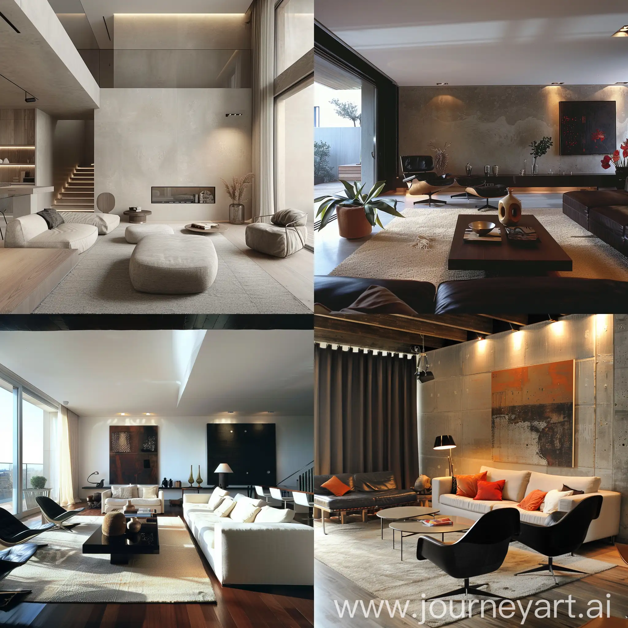 Contemporary-Living-Room-Interior-with-Abstract-Art