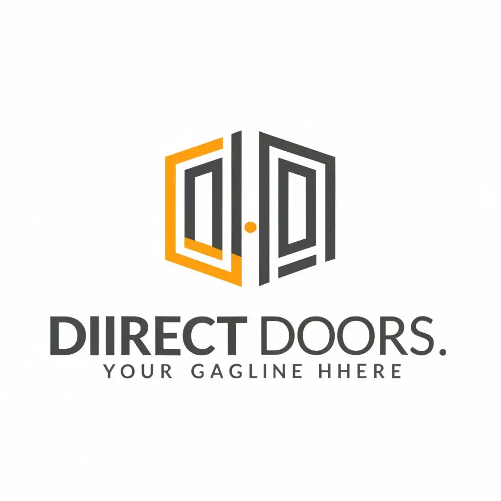 a logo design,with the text "Direct Doors", main symbol:Garage door geomatry,Moderate,clear background