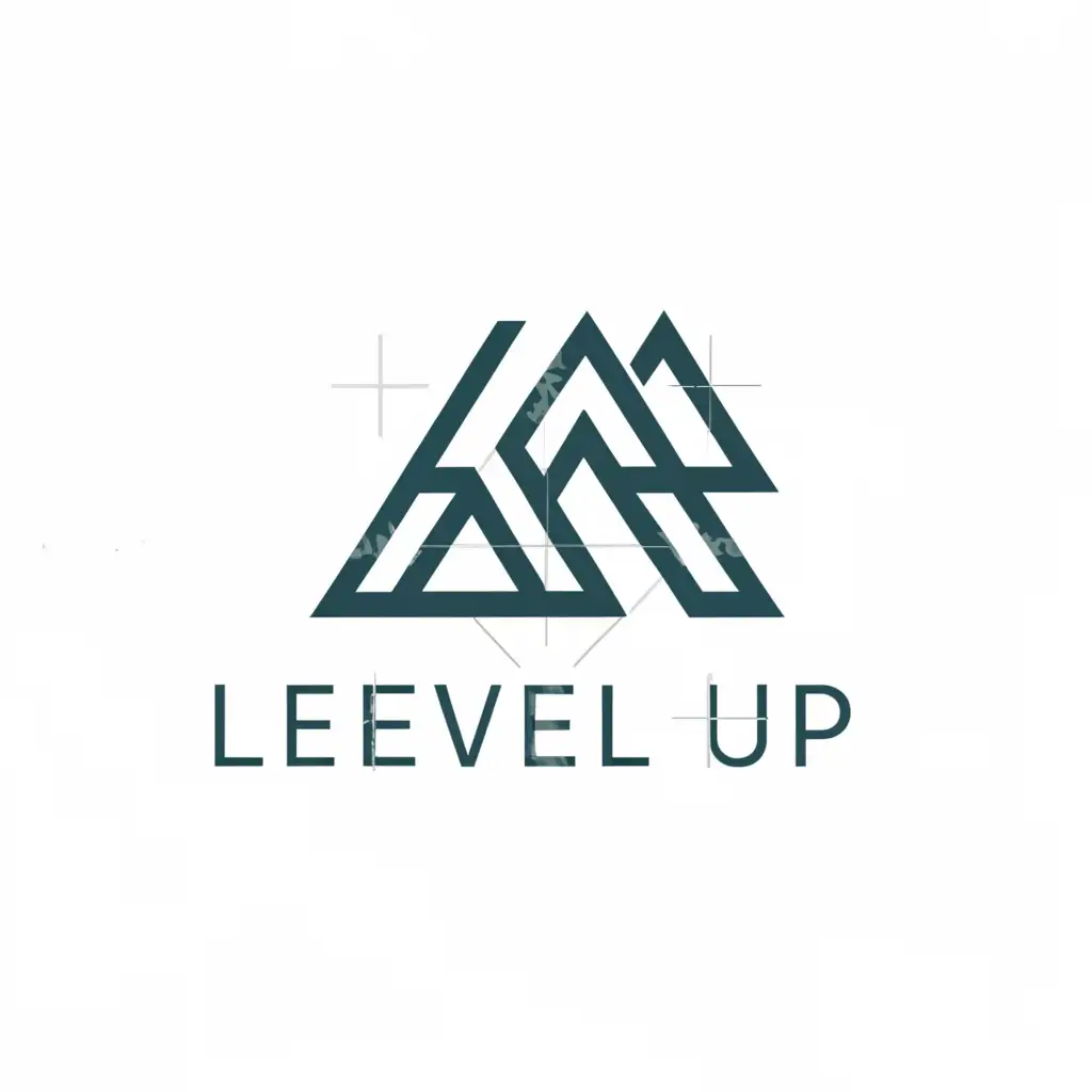 a logo design,with the text "Level up", main symbol:AB,Moderate,clear background