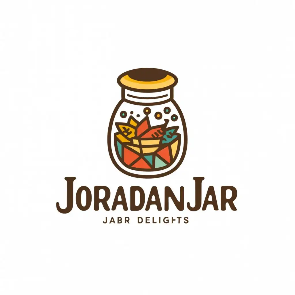 a logo design,with the text "Jordanian Jar Delights", main symbol:jar,Moderate,clear background