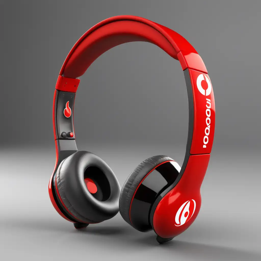 Stylish Headphones Featuring the Vodacom Logo Premium Audio Accessories
