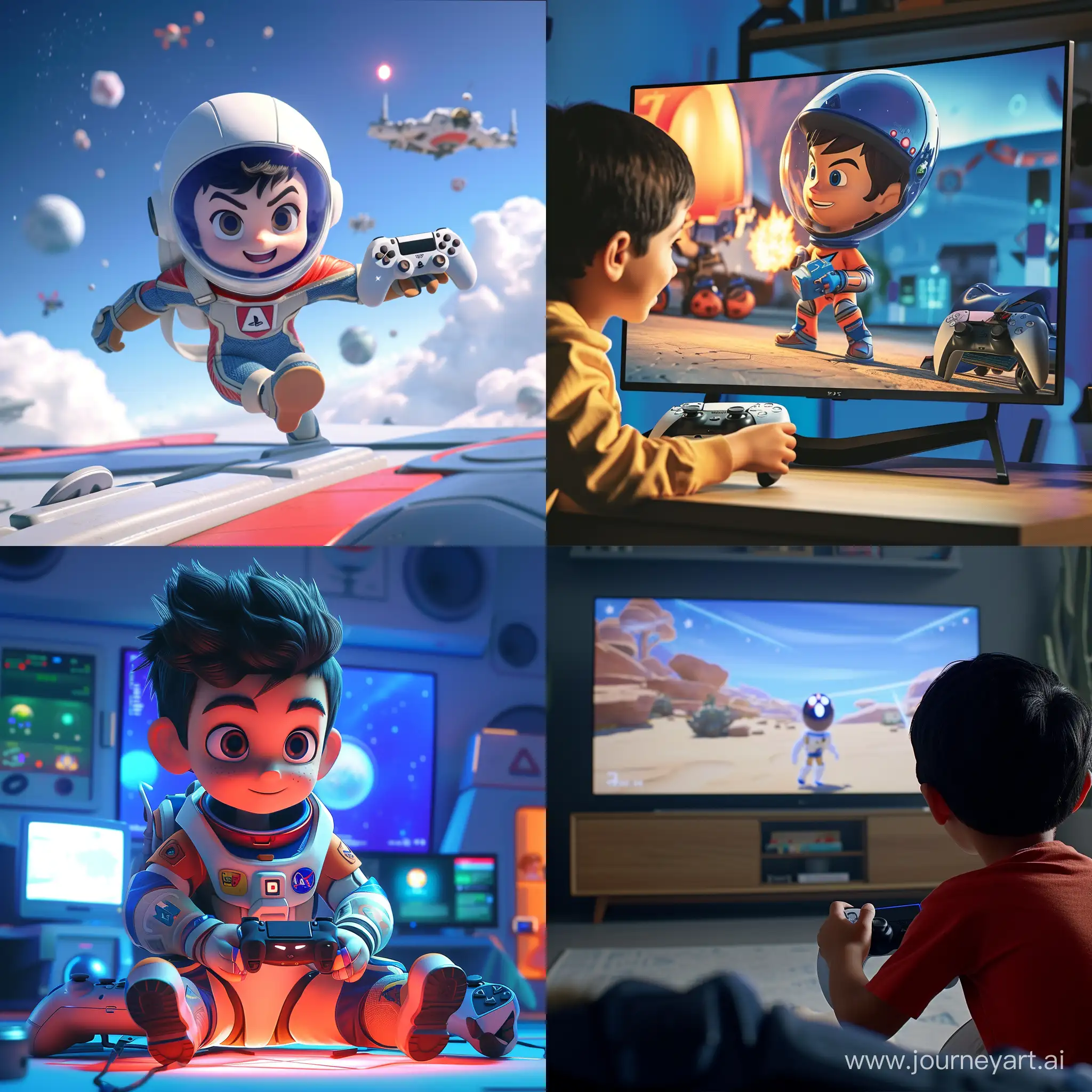 Astro boy playing in playstation 5