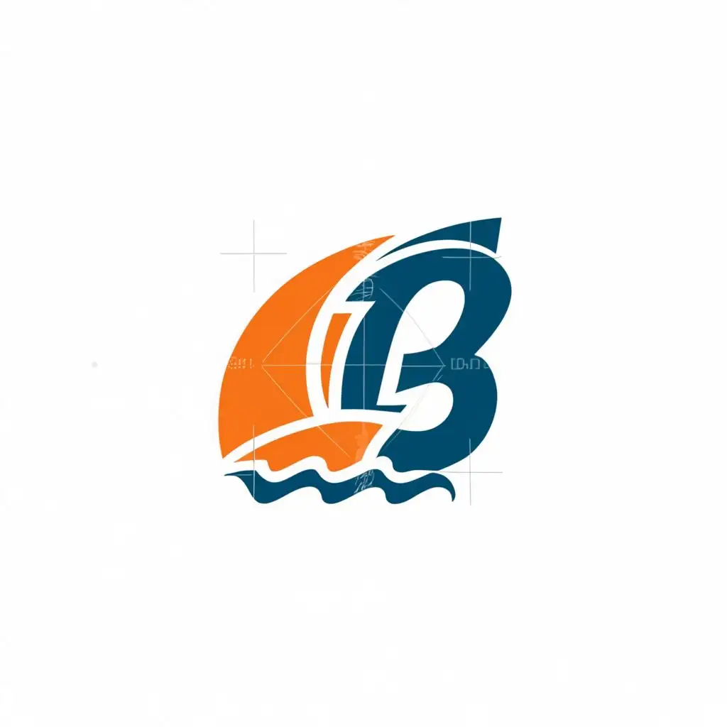 a logo design,with the text "13", main symbol:it has to be a ship and number 13 on it, blue and orange colors,Moderate, be used in Education industry, clear background