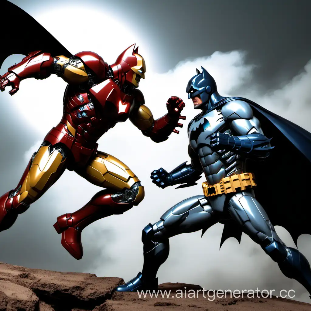 Batman's fight against Iron man