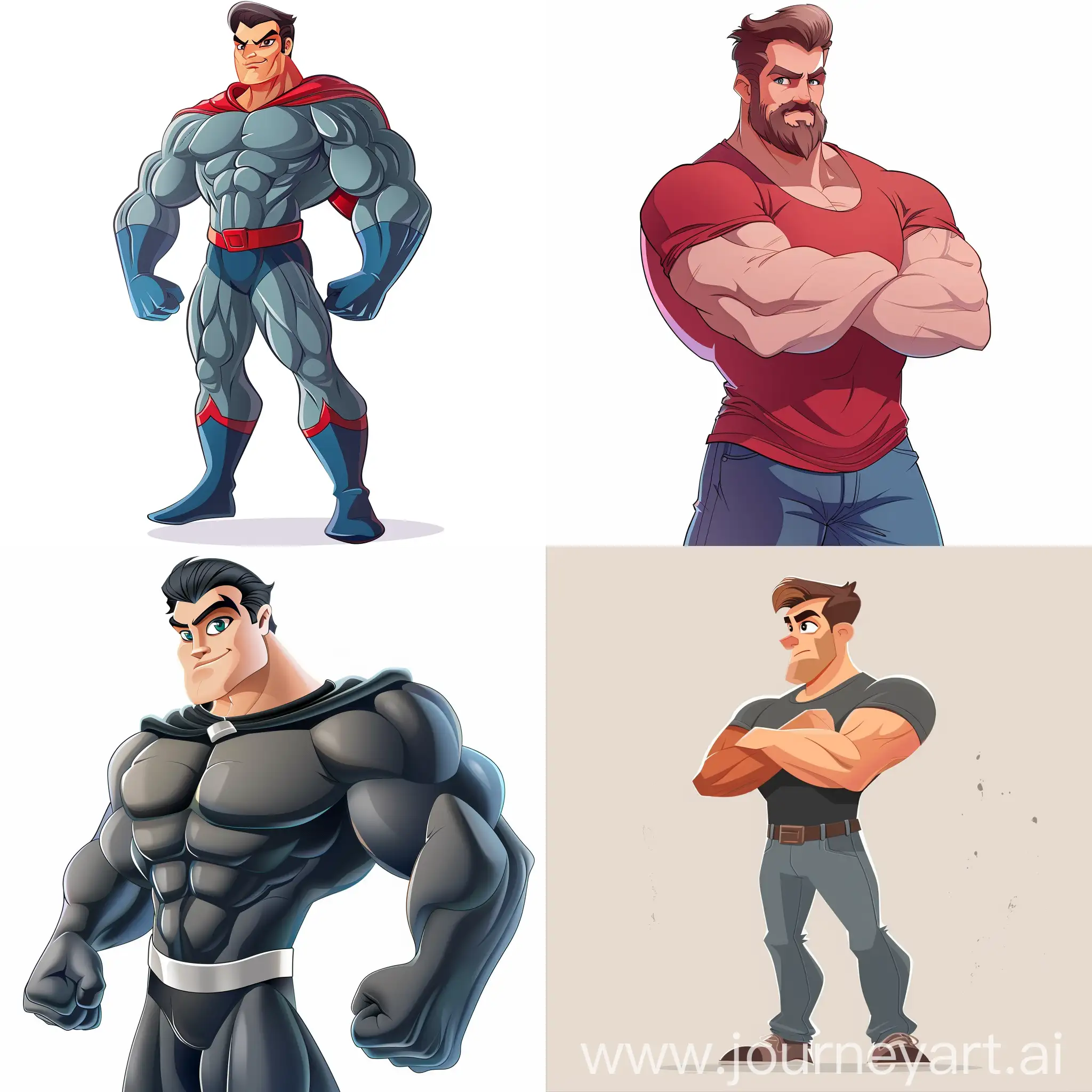 Powerful-Cartoon-Hero-Flexing-Muscles
