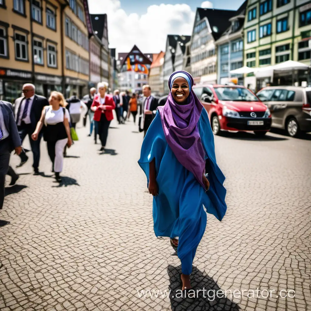 Радостный Сомалиец идет по Германии