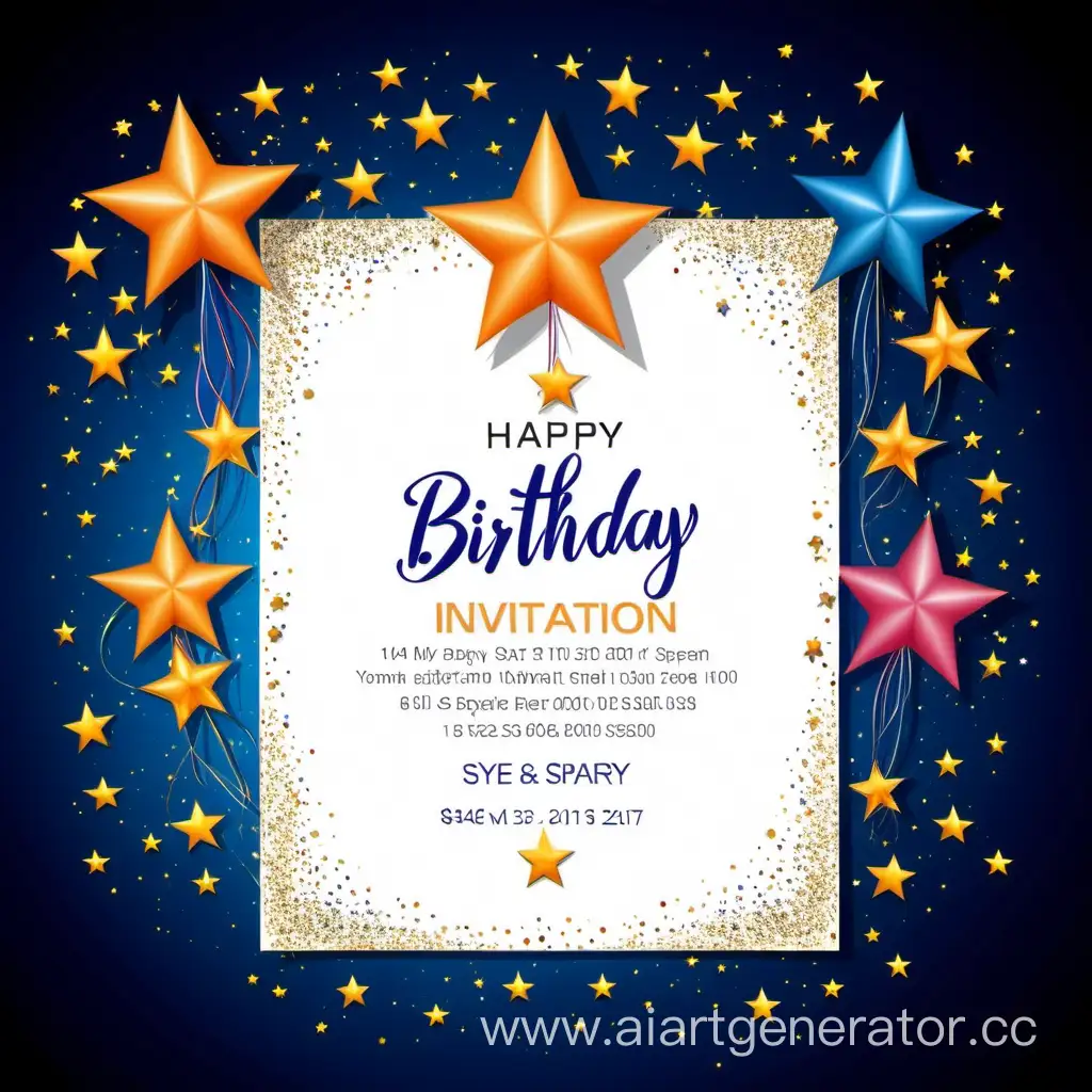 Customizable-Realistic-Birthday-Invitation-Card-with-Starry-Background