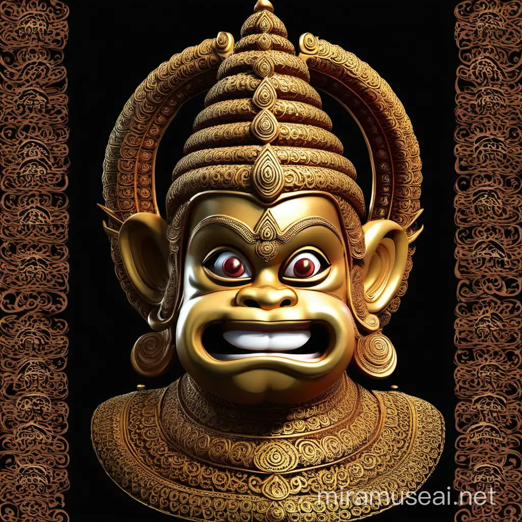 Traditional Thai Hanuman Head Sculpture