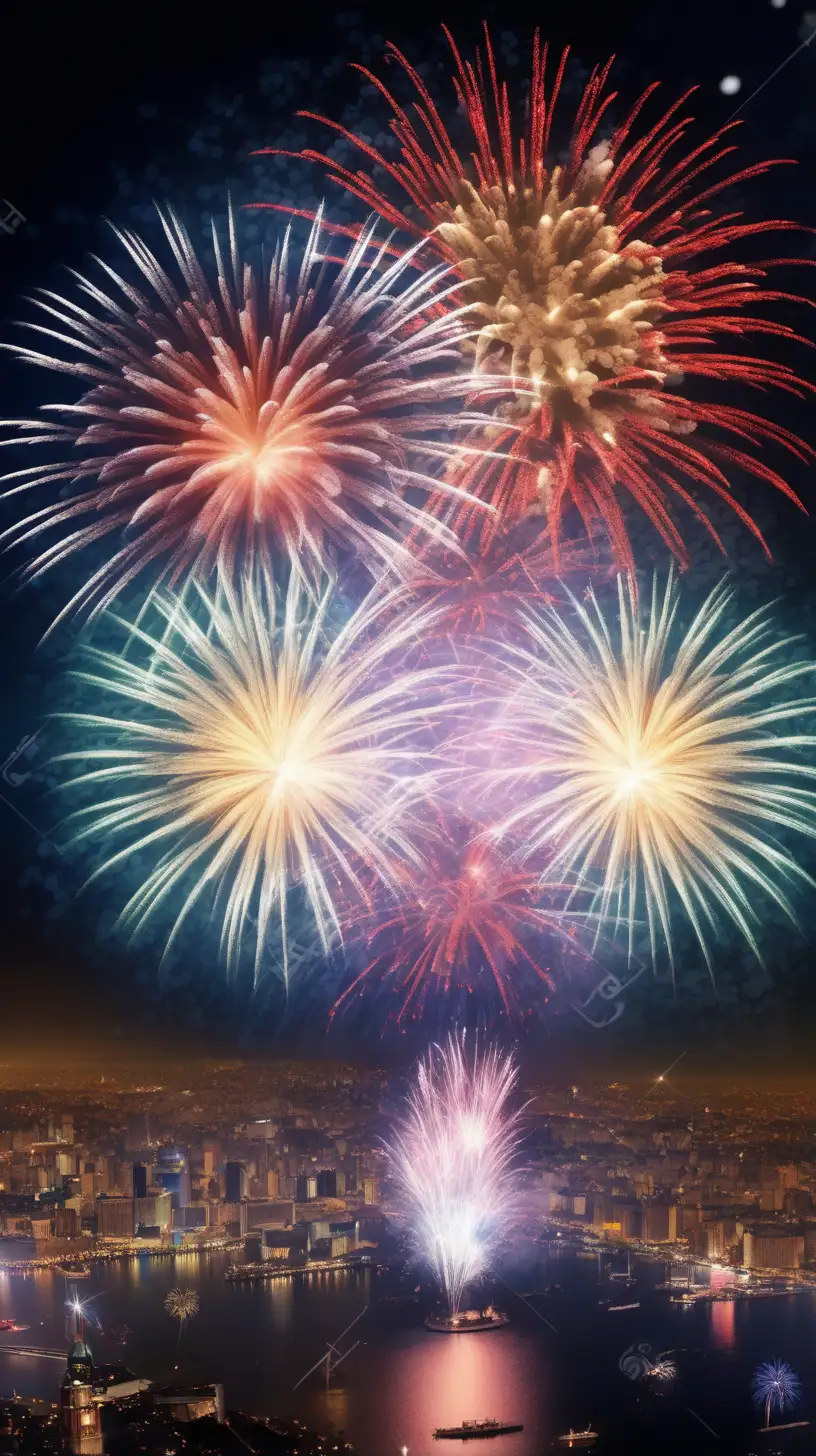 New Years eve celebratiobn with fireworks