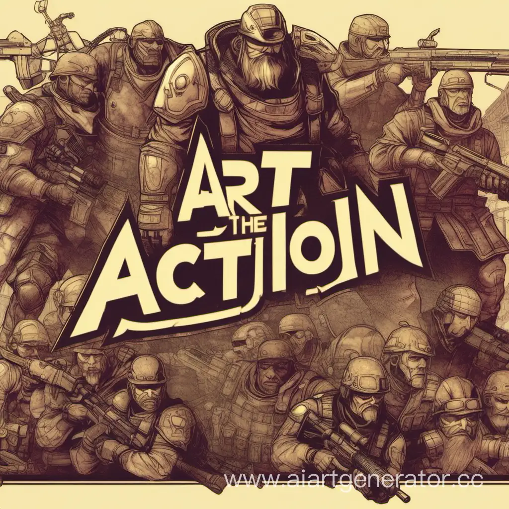 Art of the main menu of the action game