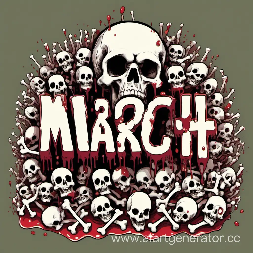 March-8th-Greeting-Cartoon-Human-Bone-Inscription-with-Blood-Puddle-and-Number-8
