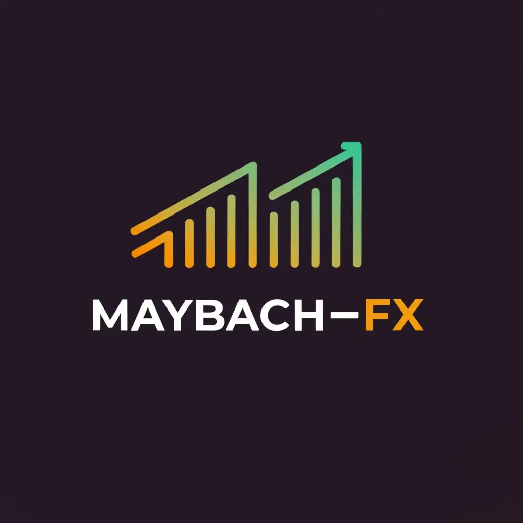 a logo design, with the text 'Maybach Fx', main symbol:Stock market, Moderate, to be used in Finance industry, blue background