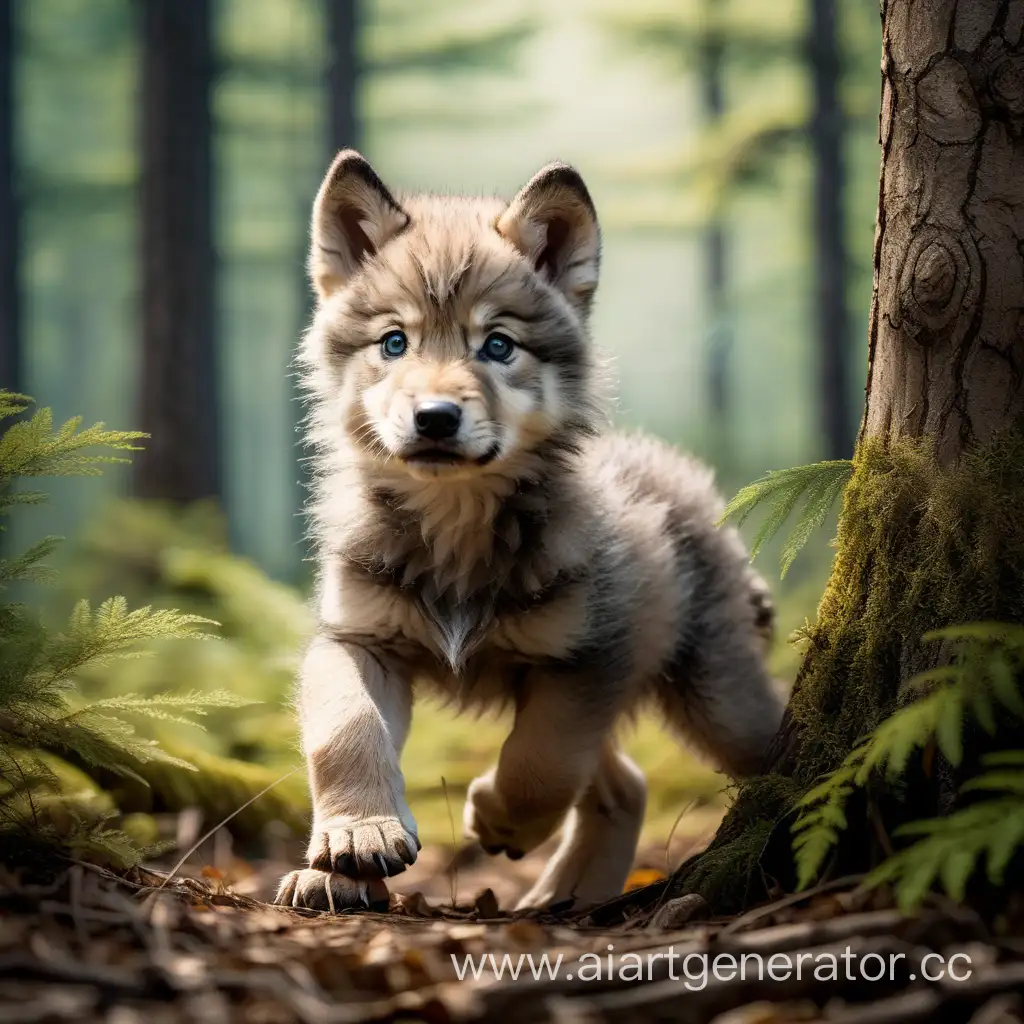 Courageous-Wolf-Cub-Roaming-the-Enchanted-Forest