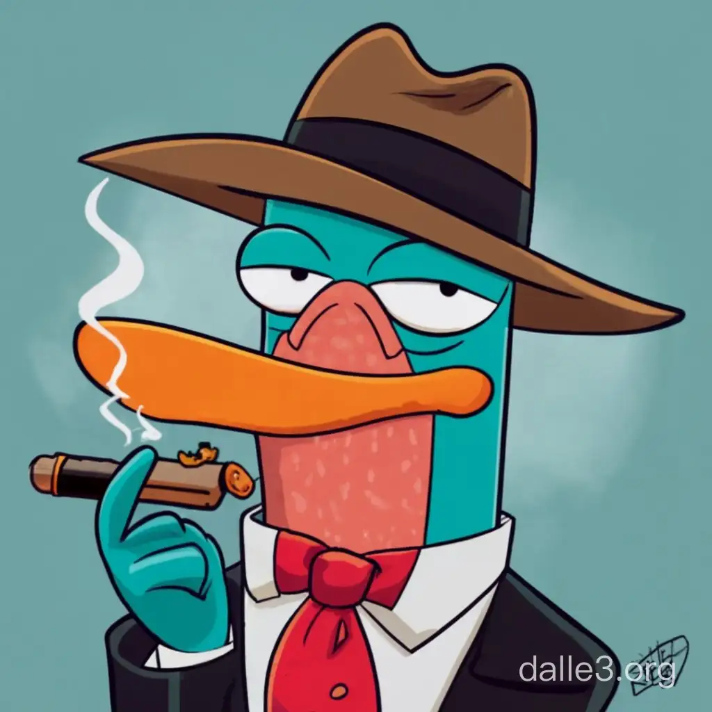 perry the platapus smokes a fat blunt with doofenshmirts