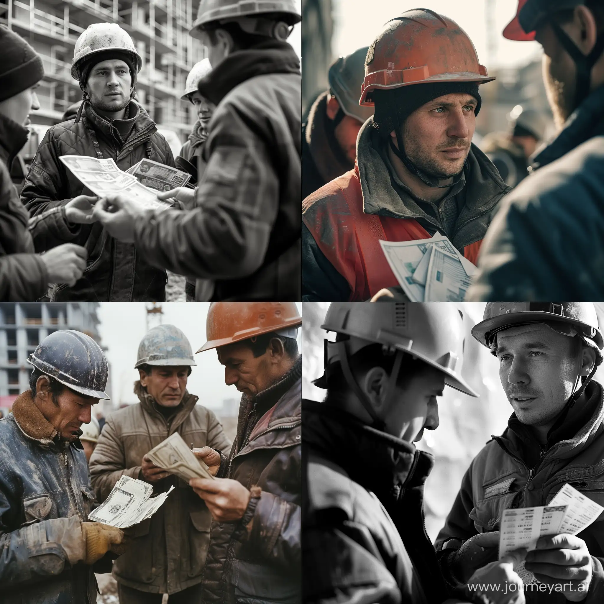 Russian-Construction-Workers-Receiving-Salaries-CloseUp-in-Perfect-Quality