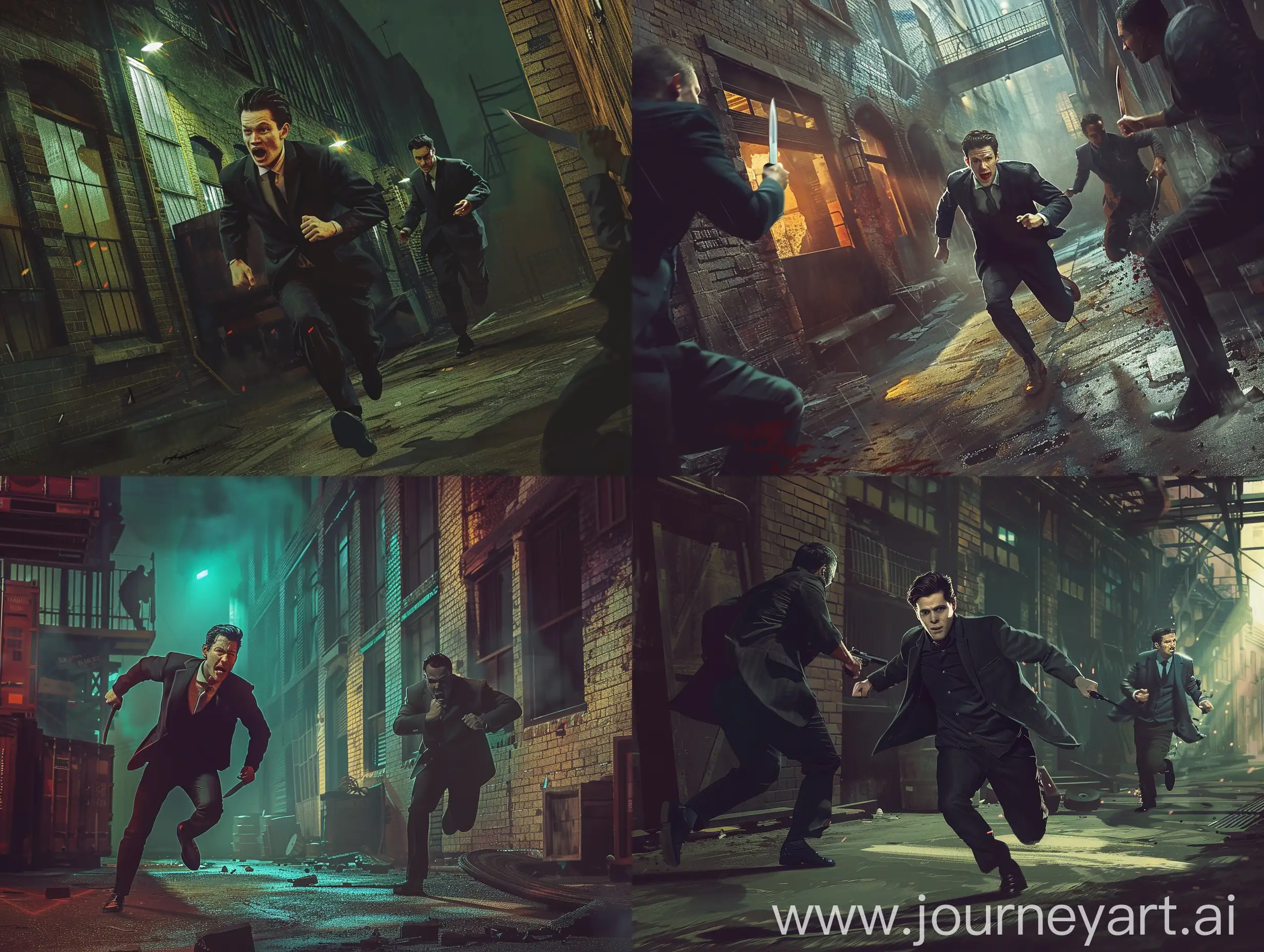 Terrified-Man-Running-from-Pursuing-Gangsters-in-Atmospheric-Alley