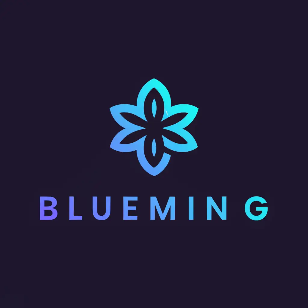 a logo design,with the text "Blueming", main symbol:Blueming,Moderate,be used in Entertainment industry,clear background