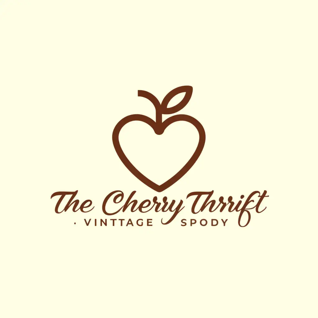 a logo design,with the text "thecherrythrift", main symbol:heart,Minimalistic,be used in Retail industry,clear background