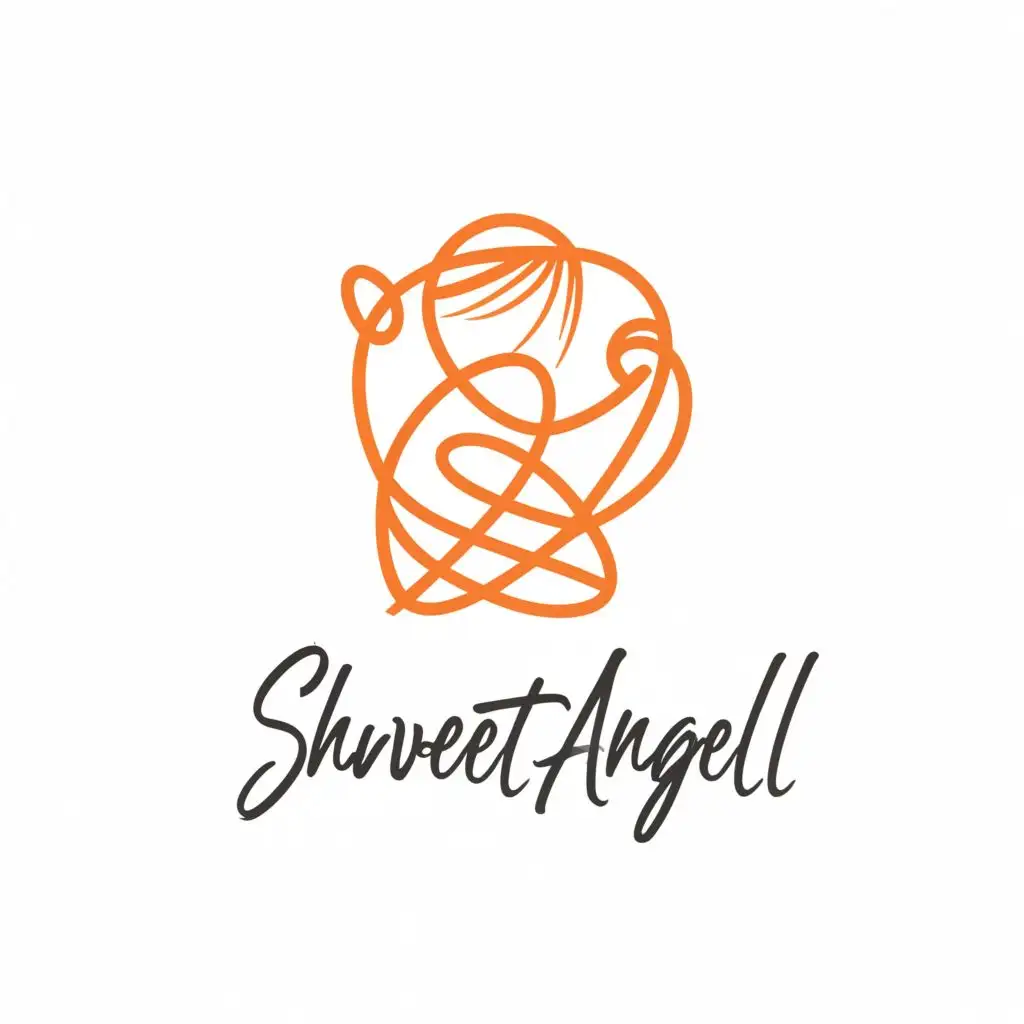 a logo design,with the text "Shweetangel", main symbol:yarn, korean girl wallpaper,Moderate,be used in Beauty Spa industry,clear background