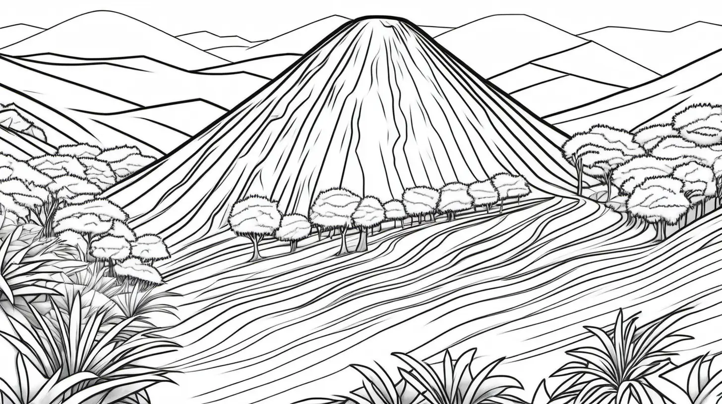 Serene Coloring Page of Chocolate Hills in the Philippines