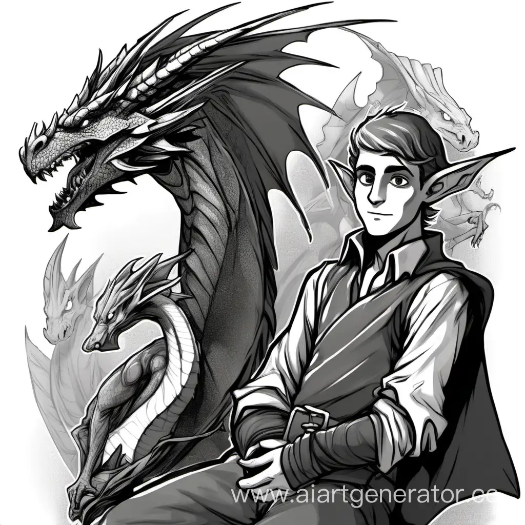 Elf-Guy-with-a-Dragon-Companion-Fantasy-Art