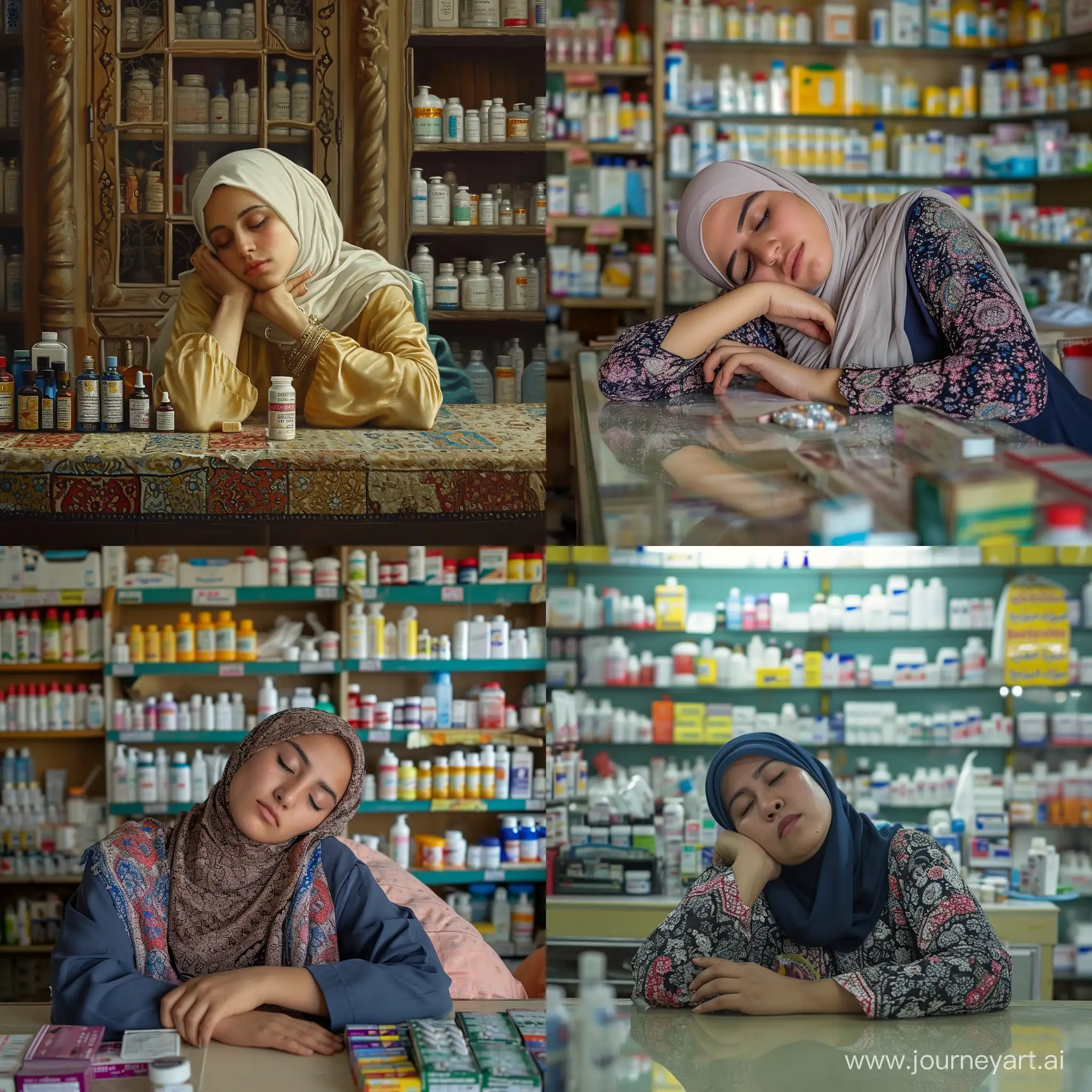 Muslim-Pharmacist-Resting-Gracefully-in-Pharmacy