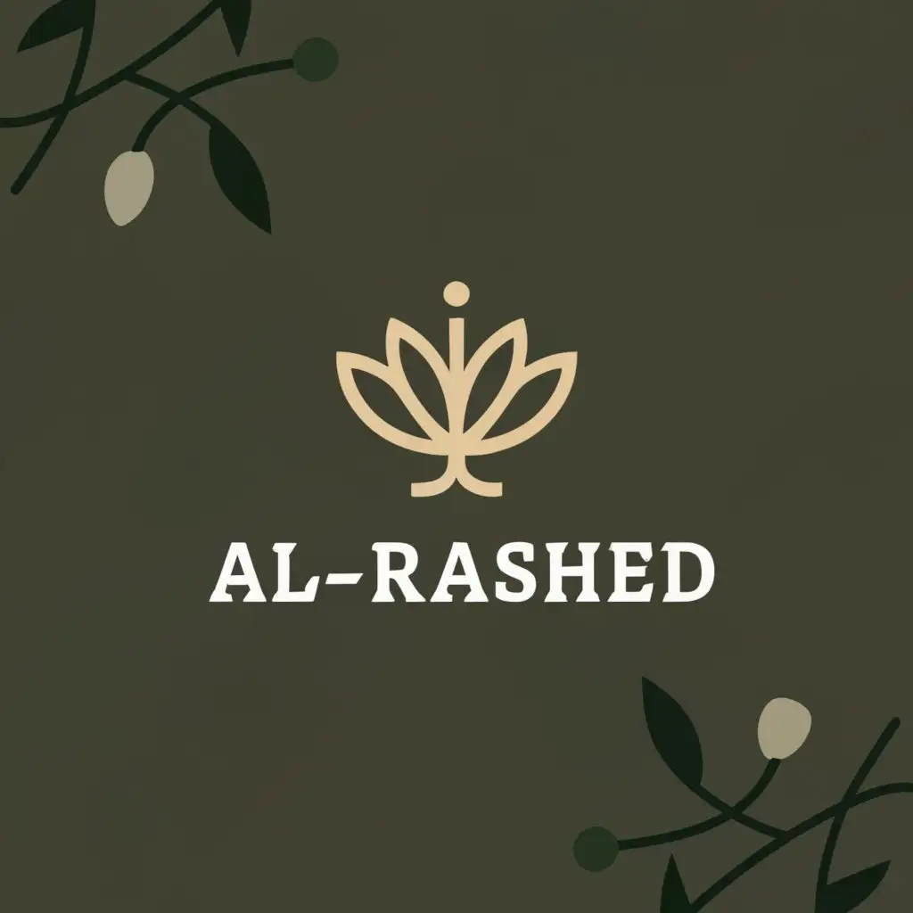 a logo design,with the text "AL-Rashed", main symbol:olive branch,Moderate,clear background