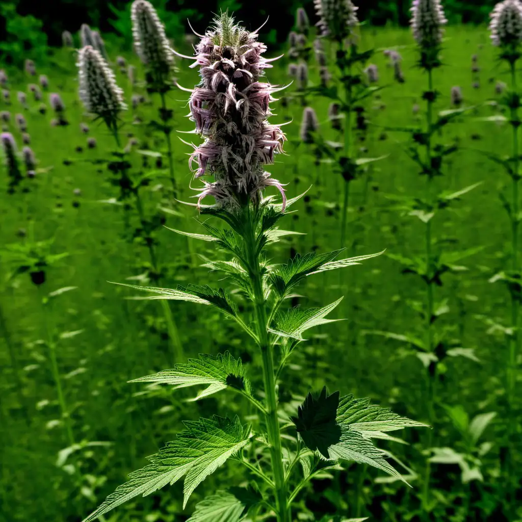 Vibrant Motherwort Plant in Blossom Herbal Beauty in Nature