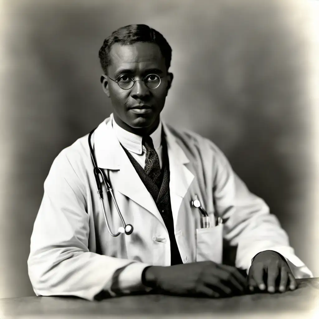 African American Doctor in 1930 Providing Medical Care