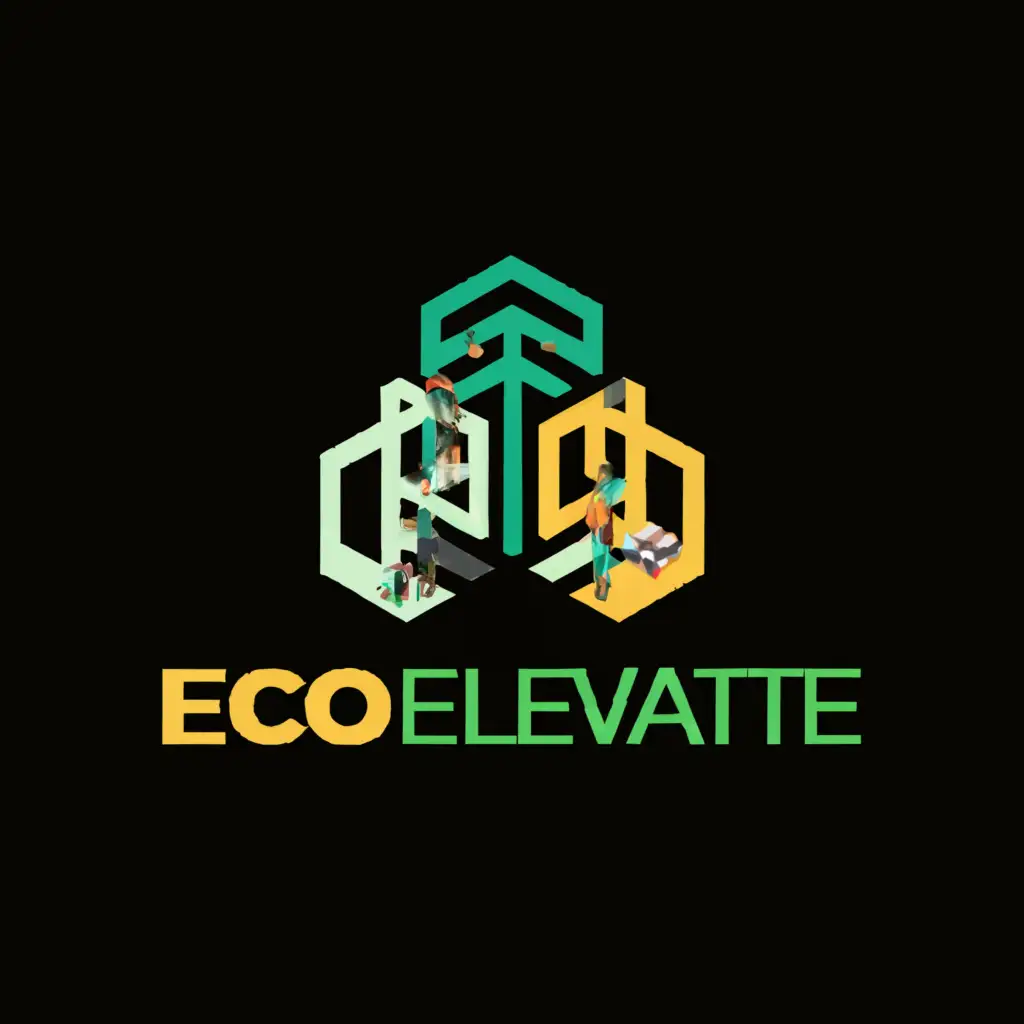 a logo design,with the text "EcoElevate", main symbol:market,complex,clear background