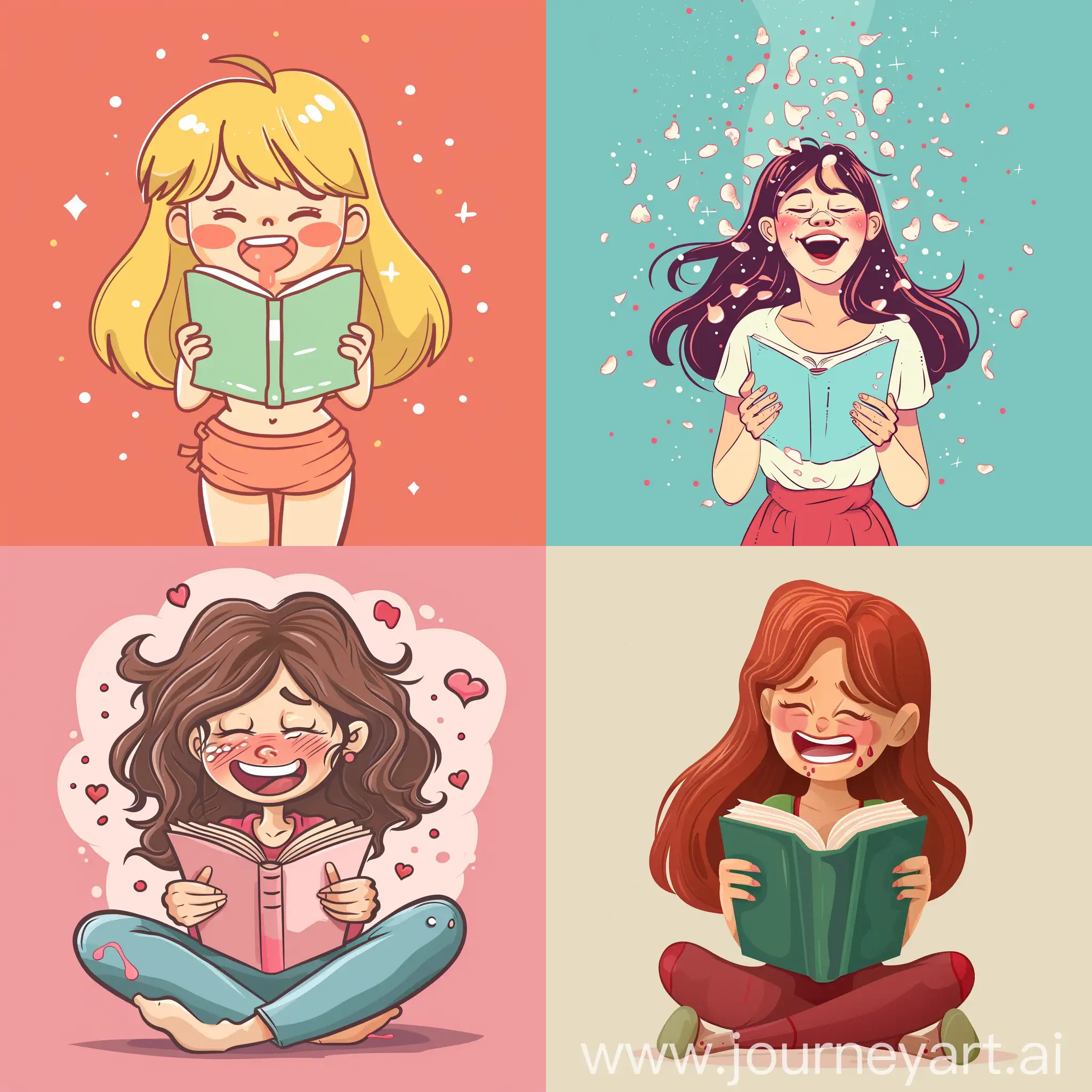 1. Cartoon characters,  Menstrual cycle, Humor, Luteal phase, Laughter, book cover, female, 
 
