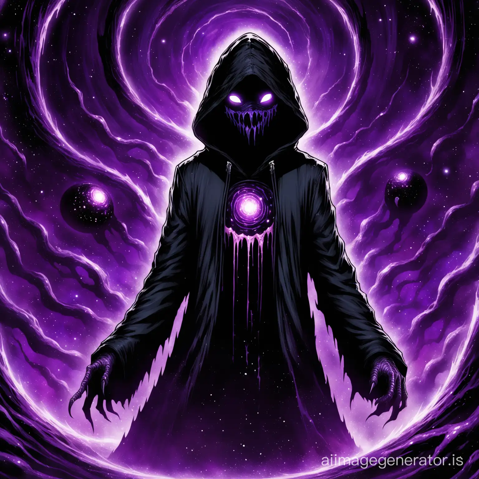 Dark Void, Black Coat with hood Mask on face creepy cosmic entity eldritch horror teen teenage cosmic spaceDark Void, Black Coat with hood, Mask on face, creepy cosmic entity, eldritch horror, teen, teenage, space void