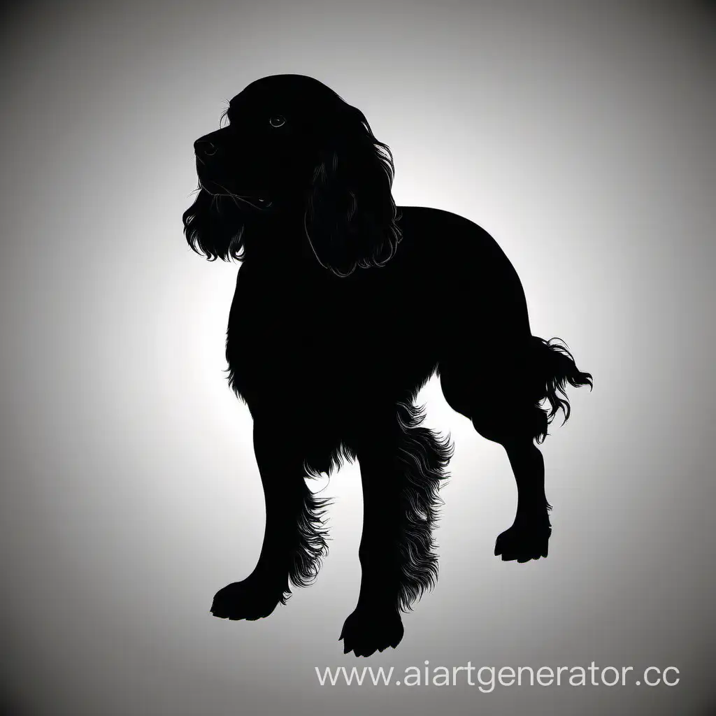 Russian-Spaniel-Silhouette-on-a-Moonlit-Night